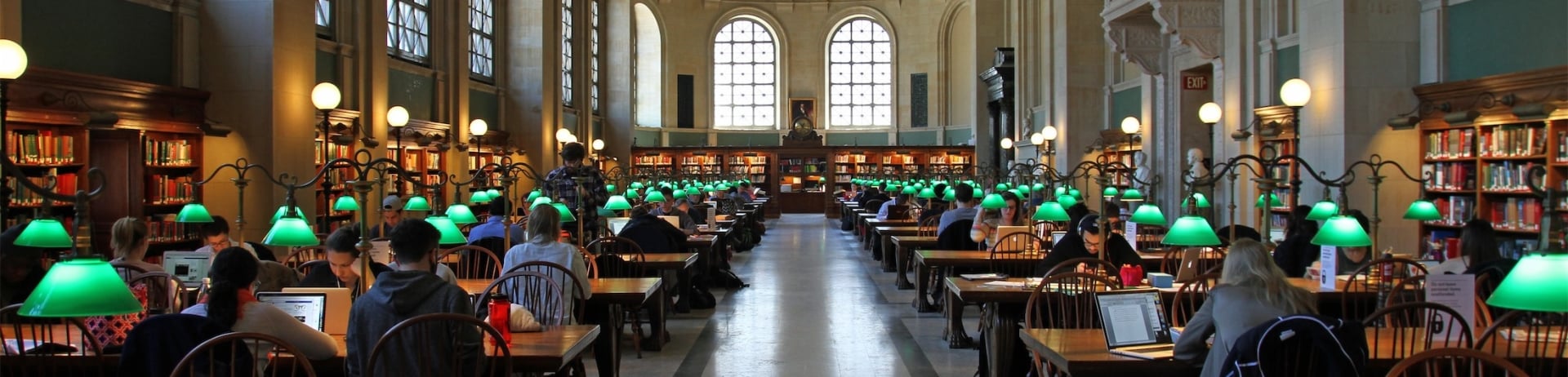 people studying in a public library