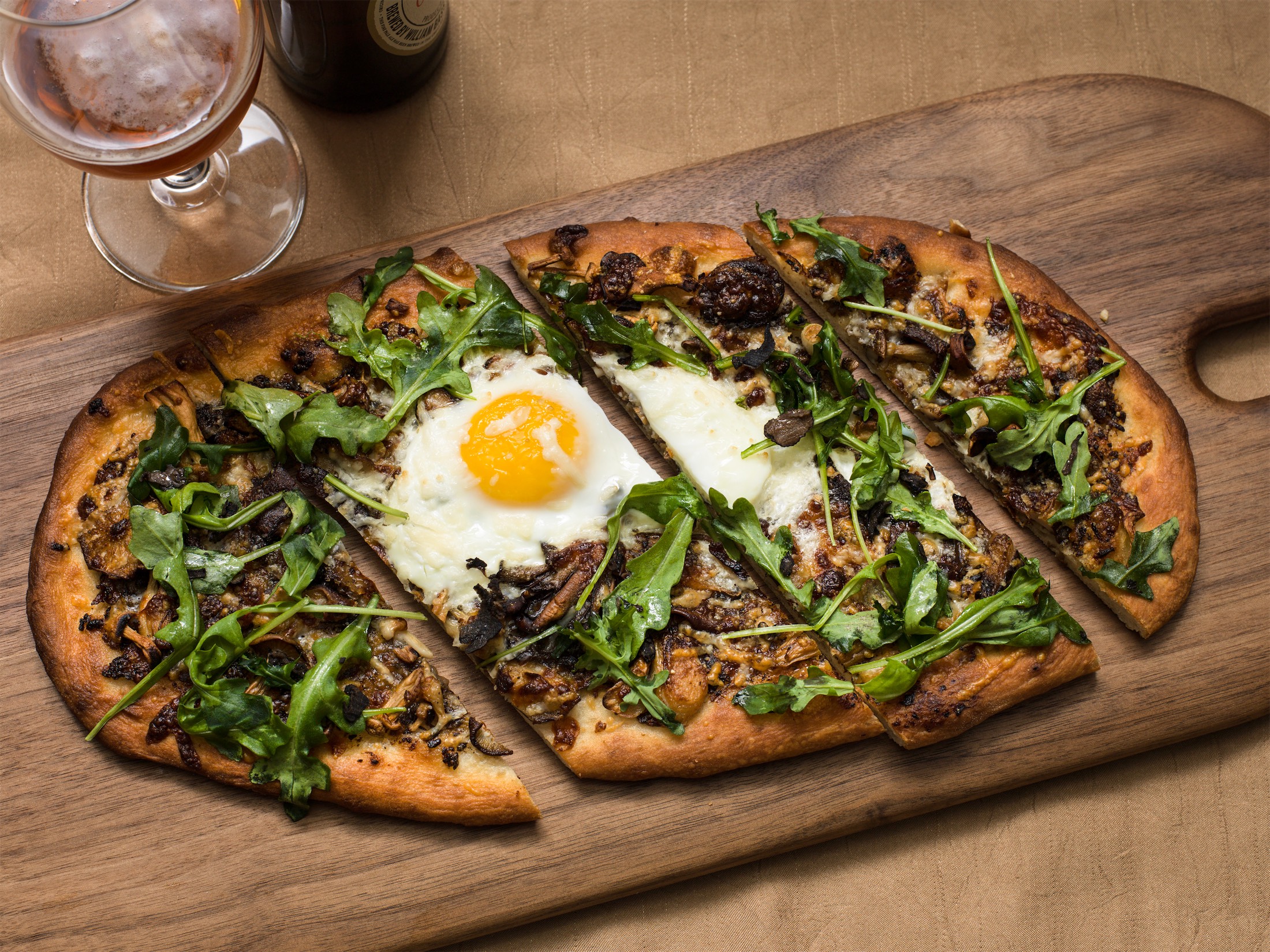 flatbread with greens and egg