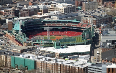 aerial shot of fenway park
