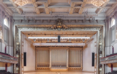 an empty shot of symphony hall