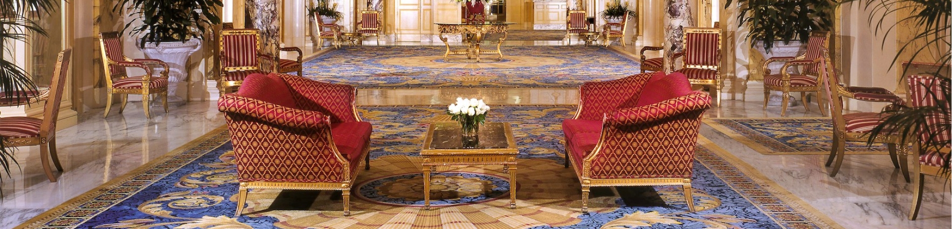 lobby with large skylight