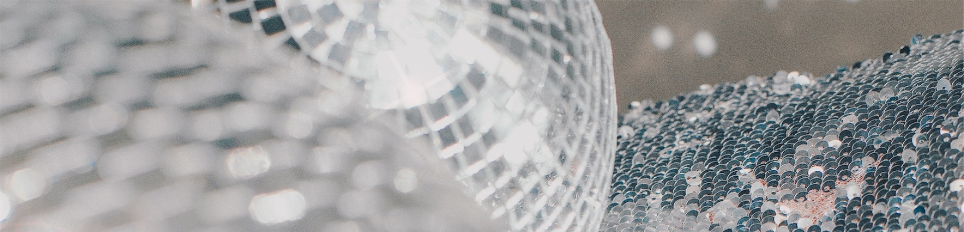 close up of disco balls