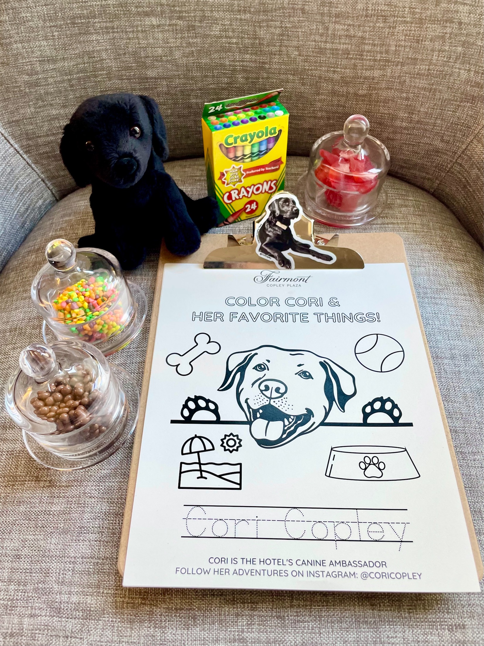 colour page and snacks