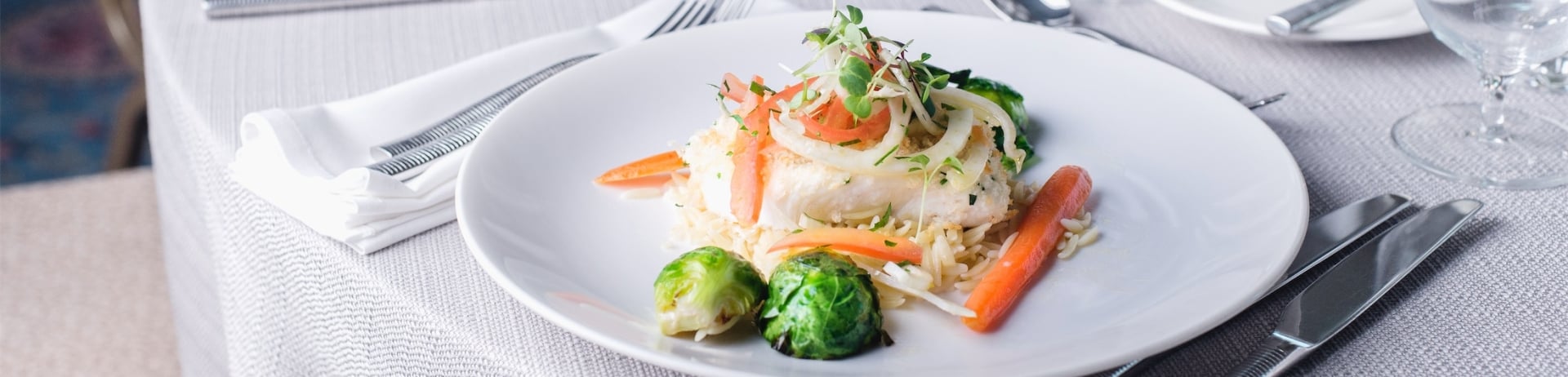 table setting with food