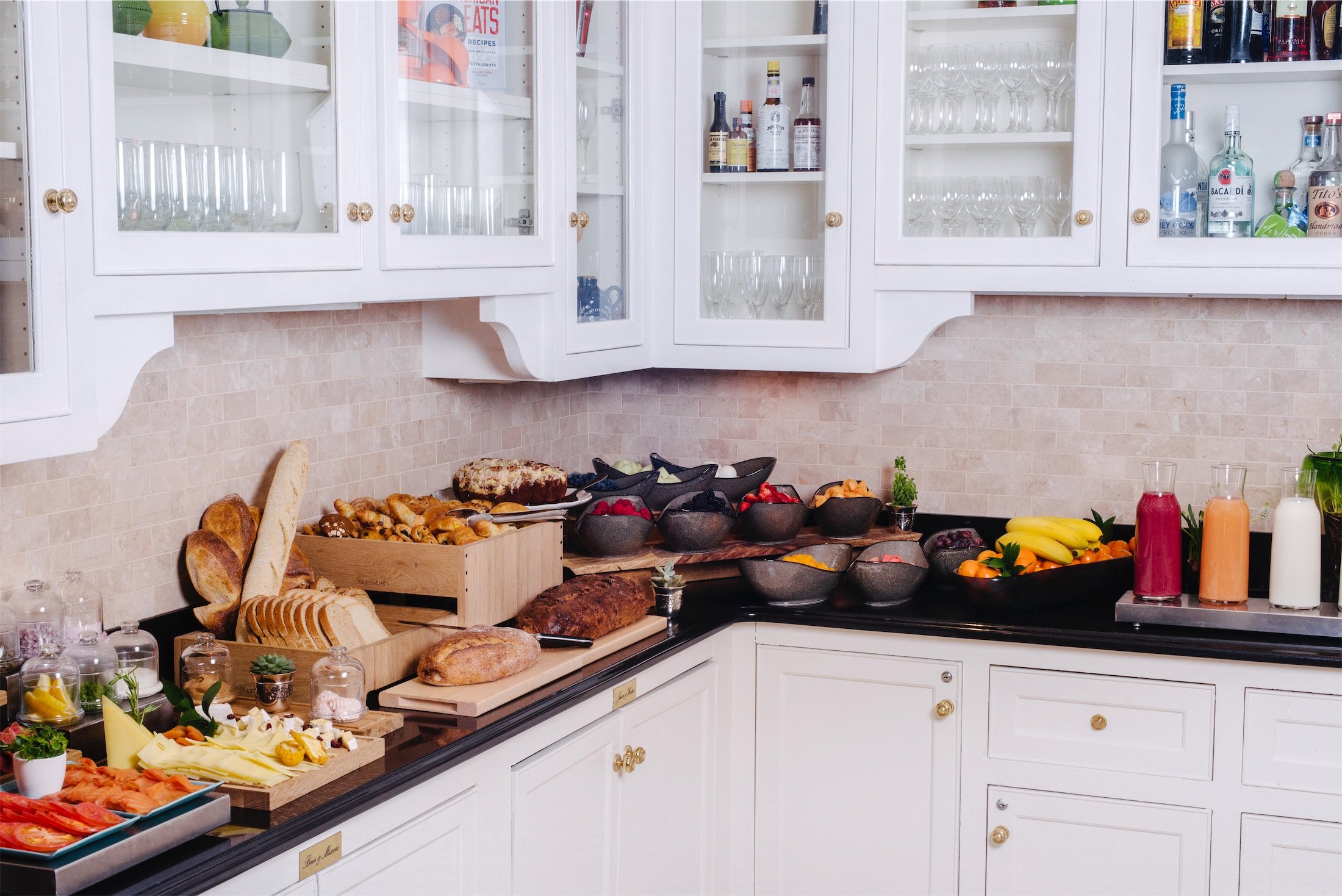 food displayed on the counter